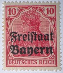Travelstamps: Germany Bayern Overprint Stamps Sc#180 10pf Mint Watermarked MOGH