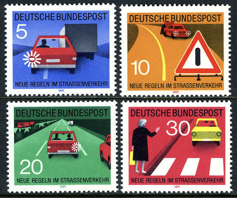 BRD FRG #Mi670-Mi673 MNH 1971 New Road Traffic Regulations [1059-1062]