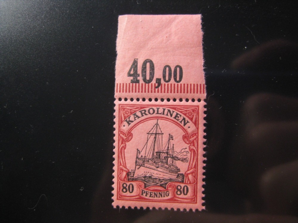 KAROLINEN GERMAN COLONY Mi. #15 mint MNH Kaiser Yacht stamp (upper selvage)!
