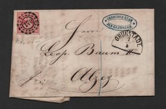 GERMANY BAVARIA 1863 SCOTT #10 TIED ON FOLDED LETTER GRUNDSTADT TO ALZEY
