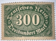 Travelstamps: 1922 Germany Stamps Deutsches Reich 300 Mark Mi. Nr. 249, MNH