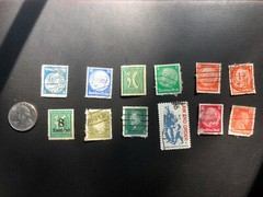 Old Vintage Deutsches Reich/German Empire: (11) and USA (1) Cancelled Stamps