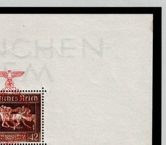 Stamp sheet B105 1937 Brown derby Horse race Munich Germany Red Overprint #2950