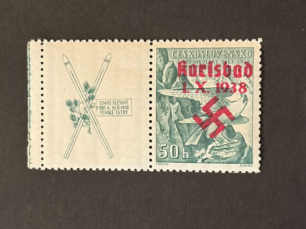 GERMANY (SUDETENLAND-KARLSBAD) WWII-GERMAN OCC. Local ovpt 50 h. red MNH /s2