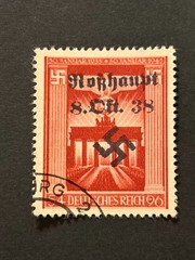 SUDETENLAND WWII-GERMAN OCC. Local ovpt (ROSSHAUPT) 54+96 h. USED #526