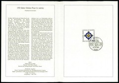 GERMANY FOLDER 1992/20 ORDEN MEDAL POUR LE MERITE