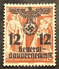 Travelstamps:Germany WWII Nazi Propaganda Stamp Poland Occupation Gen Gov’t 12gr