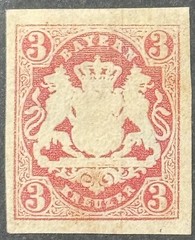 DP Stamps, Germany, 1862, SC 16, MLH, Thin, Mint, Single Stamp