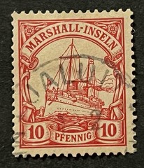 Travelstamps: GERMANY MARSHALL ISLANDS STAMPS Kaiser’s Yacht 10pf Used UnWmk