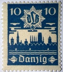 Travelstamps: 1937 Germany Danzig Stamps Mi.No. 267, Mint, Og, Hinged, WW2 Era