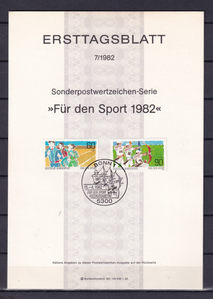 Bundesrepublik ETB 1127-8 Scott B598-9 Sports