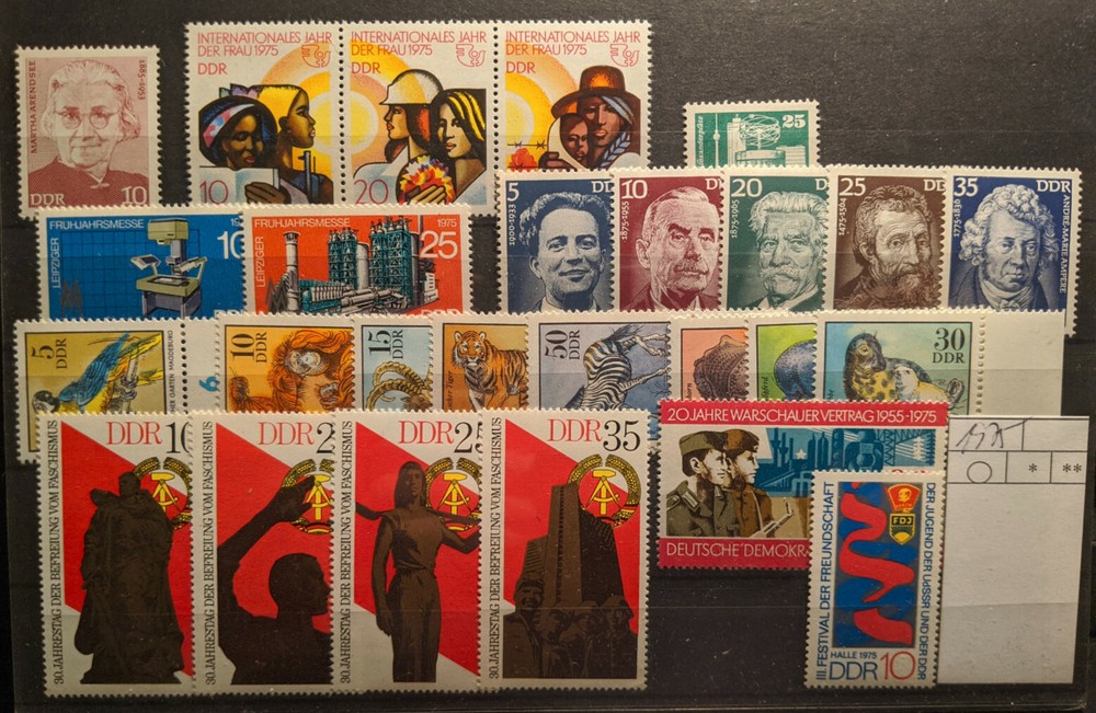 East Germany / DDR 1975 Almost Complete Year Set MNH (missing Mi# 2022)