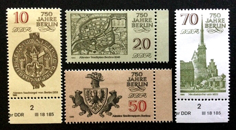 1986 DDR Germany Berlin 750th Annv. Sc. 2542-2545 MH