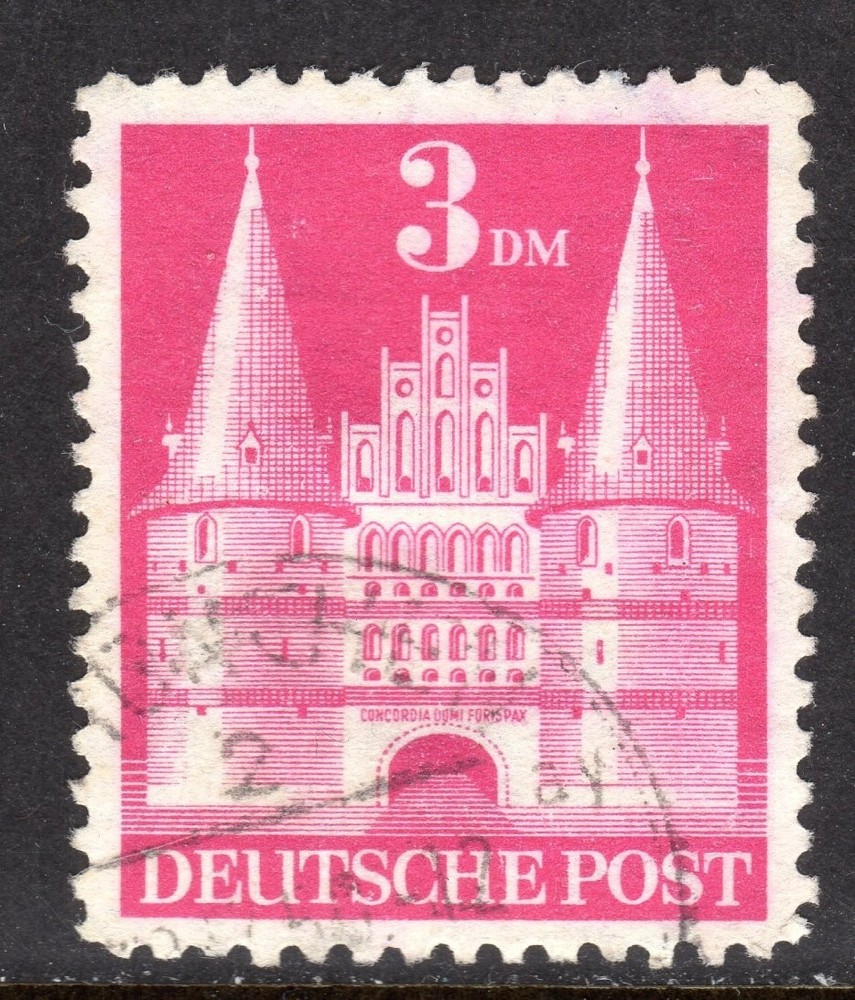 Germany Scott # 660a VF Used 1948 3 Mark Type II Holsten Gate Luebeck #1