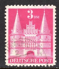 Germany Scott # 660a VF Used 1948 3 Mark Type II Holsten Gate Luebeck #1