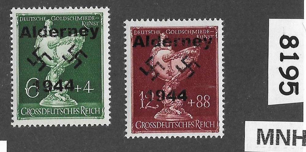 MNH stamp set B286-287 Modern Fantasy Overprints Dresden Goldsmith society #8195