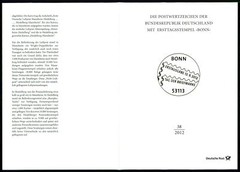 GERMANY FOLDER 2012/38 TAG DER BRIEFMARKE 1. AMTLICHER POSTFLUG LUFTFAHRT