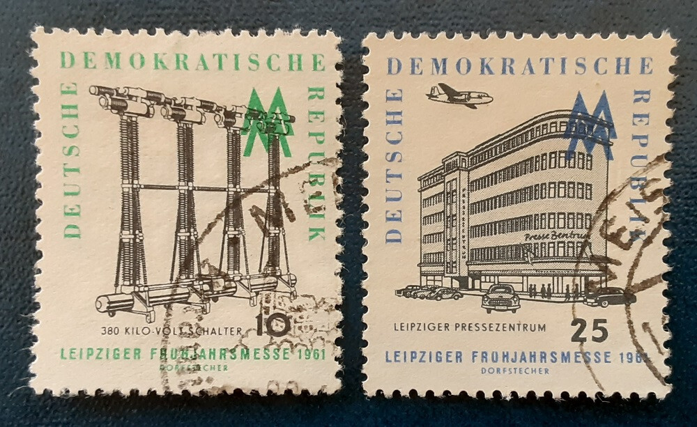 DDR Germany 1961 Used Leipzig Spring Fair Mi 813-4 Scott 533-4 XF 7461