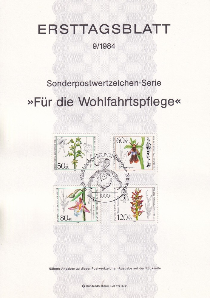 Berlin ETB 724-7 Scott 9NB216-9 Orchids