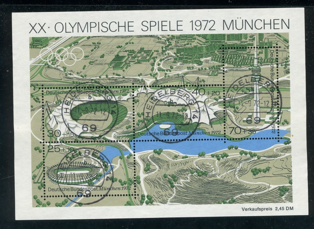 Germany Souvenir Sheet:1972 Olympic Souvenir Sheet; SC#B489; Special CTO