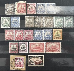 Germany colonies 1900/1919 vintage on 2 pages with scarce East Africa HCV