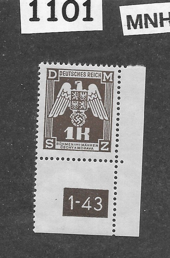 MNH stamp Third Reich official Sc 018 WWII Germany Occupation BaM 1943 #1101