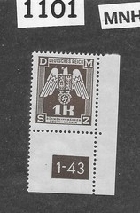 MNH stamp Third Reich official Sc 018 WWII Germany Occupation BaM 1943 #1101