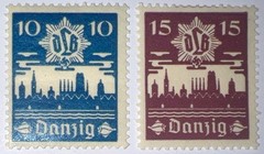 Travelstamps: 1937 Germany Danzig Stamps Mi.No. 267-268, Mint, Og, Hinged, WW2