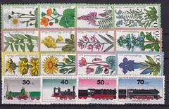 Berlin MNH ** flowers & trains