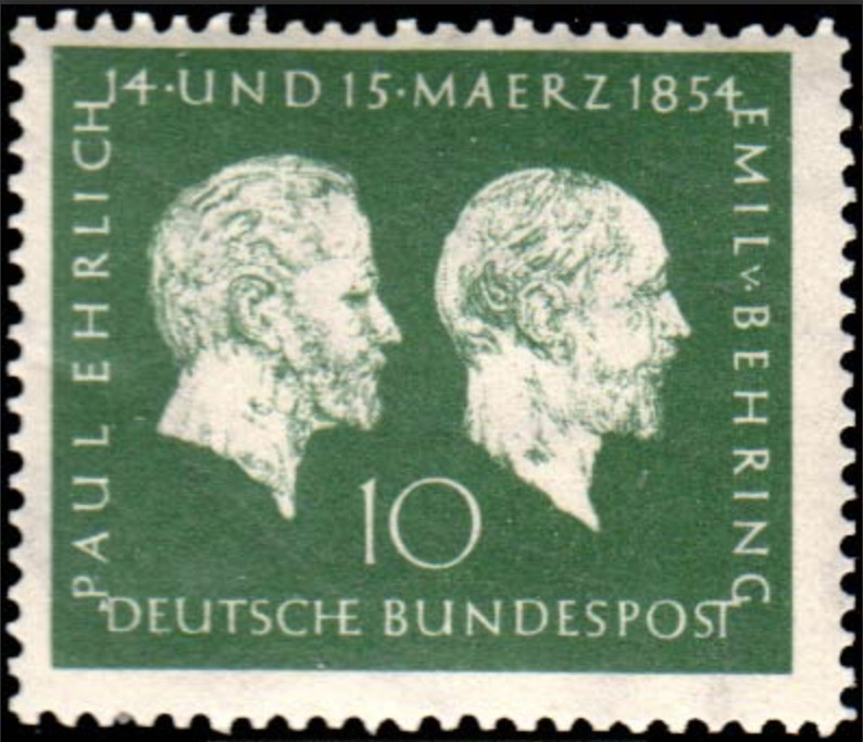 BRD FRG #Mi197 MNH 1954 Prof Paul Ehrlich Emil Von Behring [722 YT73 SG1123]