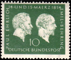 BRD FRG #Mi197 MNH 1954 Prof Paul Ehrlich Emil Von Behring [722 YT73 SG1123]