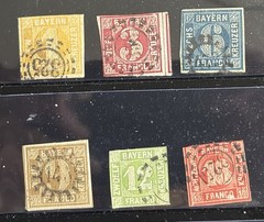 GERMANY – Bavaria # 9-14 Numerals Complete Set Used – CV $ 262 – Bold Colors!