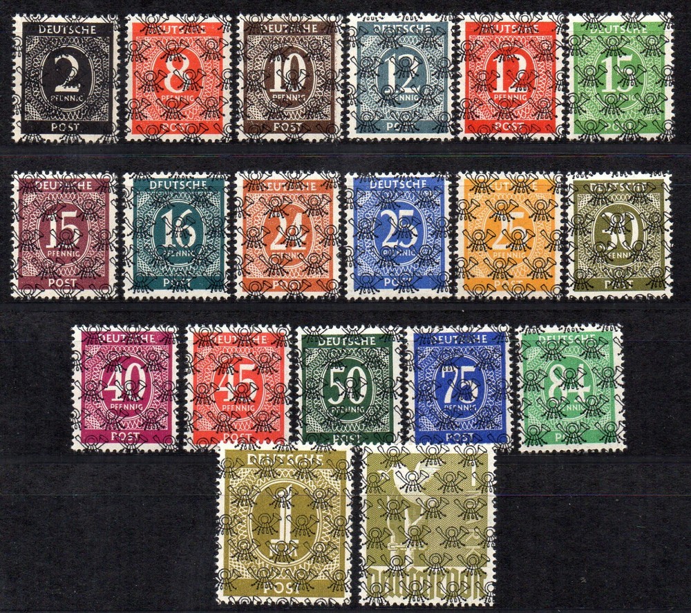 GERMANY USA BRITISCHE ZONE 1948 Sc.52II-68II-AIX-AII Cv.2000 € MNH SIGNED