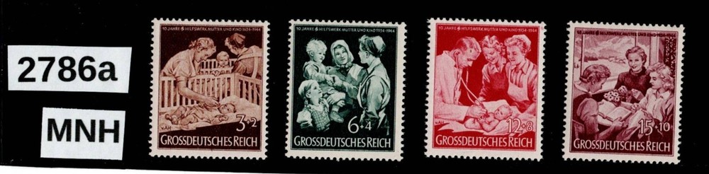 MNH Germany stamp set B253-256 1944 Mother & Children Winter relief WWII #2786a