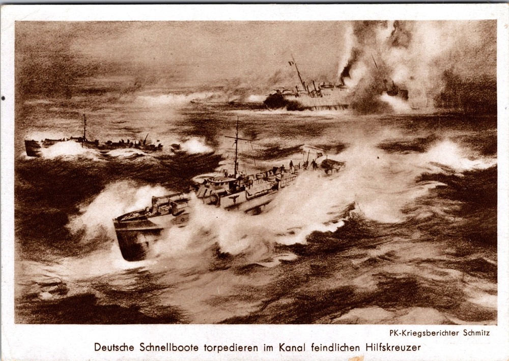 1941 Germany WW2 Navy Kriegsmarine U boot attacking Postcard Cover to Brugge