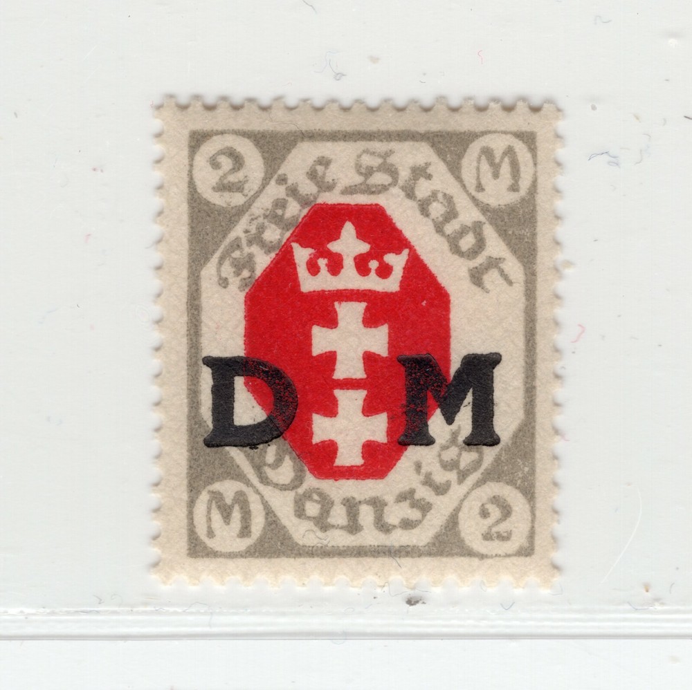 GERMANY DANZIG 1921 VERY SCARCE OFFICIAL SCOTT O18 MICHEL D13 PERFECT MNH