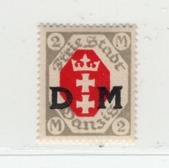 GERMANY DANZIG 1921 VERY SCARCE OFFICIAL SCOTT O18 MICHEL D13 PERFECT MNH