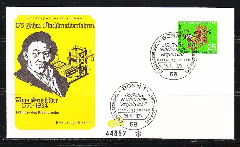 Germany BRD 1972 FDC cover Mi 715 Sc 1087 Wilhelm Lohe,inventor