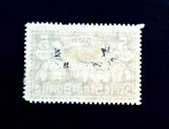 DANZIG Stamp – 1923 Airplane over Skyline 5 Mark Sn C15 Air Mail MHR r15