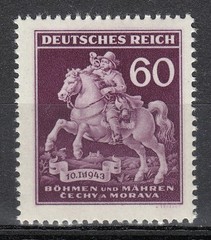 Bohemia & Moravia Nazi protectorate 1943 MNH Mi 113 Sc 84 Day of stamp,Postman**