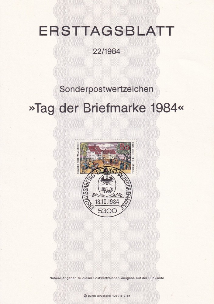 Bundesrepublik ETB 1229 Scott 1428 Stamp Day