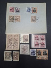 German occupation WWI in Romania 1917-1918 Overprinted # Stamped Envelope+blocks