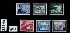 MH stamp set B272-277 / Hitlers Culture fund Third Reich Germany 1944 #3214a