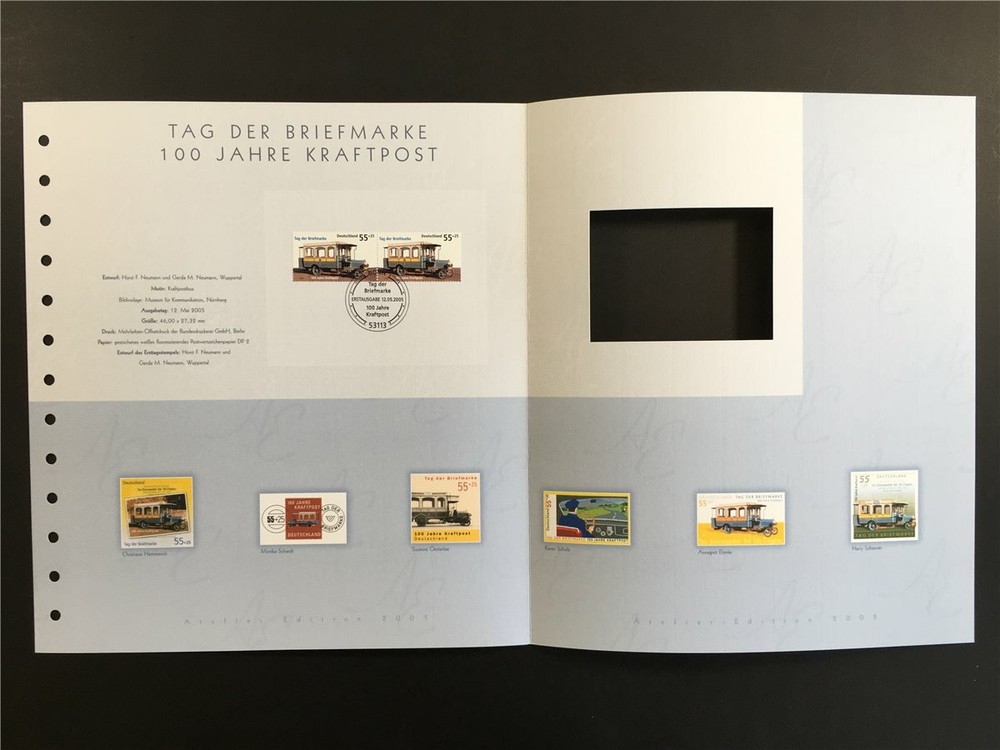 GERMAN POST ART-EDITION 2005/14 KRAFTPOST POSTBUS BUS CARS AUTO