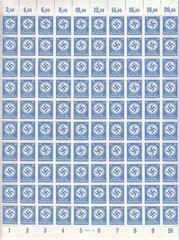 Stamp Germany Official Mi 174 Sheet 1942 WWII Dienst Fascism War MNH