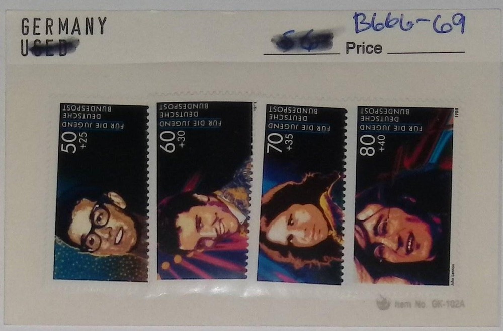 Germany Semi-Postal Stamps Multi-Color Für Die Jugend 50+25 60+30 70+35 80+40