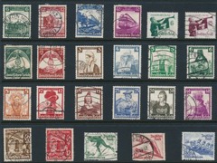 Stamp Germany Year 1935 Set WWII 3rd Reich Saar Trains Custom Olympics Soldier U