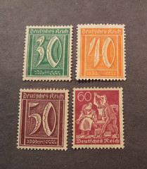 Scott# 165-168, 1922, 30, 40, 50, & 60 pf. , Germ Stps. MNG (Appear Unused)