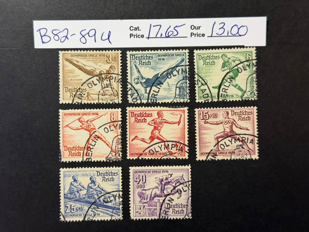 Germany Semi-Postal B 82 – 89 Used* 2024 Scott Catalogue Value $ 17.65