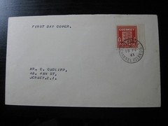 GUERNSEY THIRD REICH WWII OCCUPATION Mi. #2 used stamp on first day cover (FDC)!